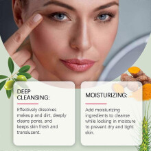 Gentle Cleansing Oil - Deep Clean Makeup Remover with Olive Oil & Turmeric, 100ml