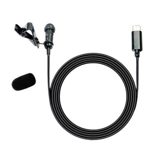 USB-C-Clip-On-Ansteckmikrofon,-Schwammabdeckung 4 m