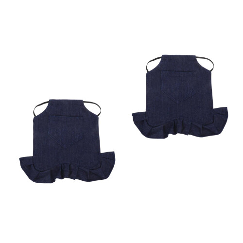 2Pièces Tablier Poule En Denim Bleu Protection Pour Poulets 2