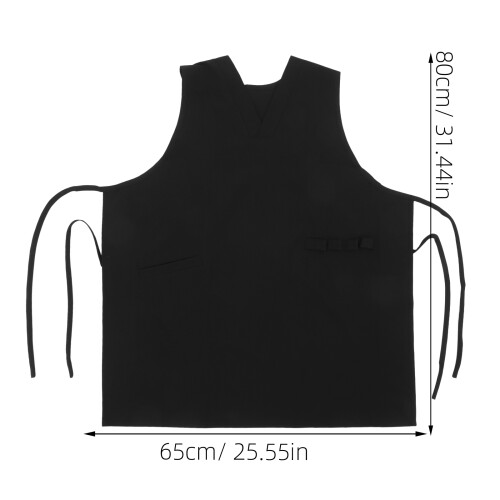 4Pièces Tablier Coupe-V Professionnel Noir Sans Pour Coiffeuse 1