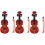 3Pièces Violons Miniatures Bruns Jouet Pour Maison De 3
