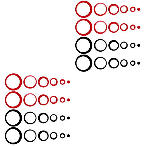 48Pièces Stickers Cercle Noir Rouge Décor DIY 1
