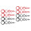 48Pièces Stickers Cercle Noir Rouge Décor DIY 3