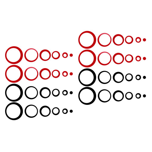 48Pièces Stickers Cercle Noir Rouge Décor DIY 2