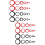 48Pièces Stickers Cercle Noir Rouge Décor DIY 6