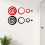 48Pièces Stickers Cercle Noir Rouge Décor DIY 9