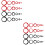48Pièces Stickers Cercle Noir Rouge Décor DIY 5