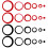 48Pièces Stickers Cercle Noir Rouge Décor DIY 10