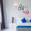48Pièces Stickers Cercle Noir Rouge Décor DIY 11
