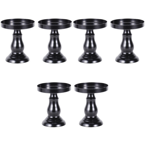 6Pièces Support Gâteau Noir Dessert Mariage Banquets 1
