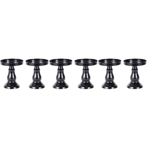 6Pièces Support Gâteau Noir Dessert Mariage Banquets 2