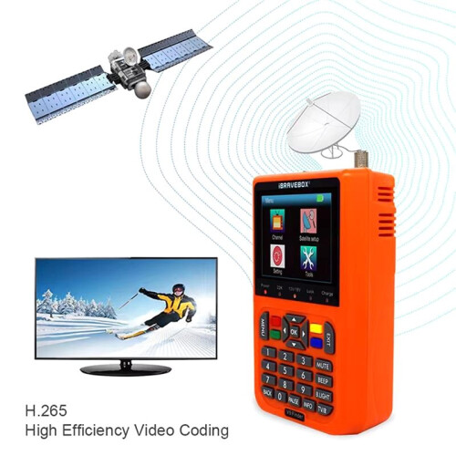 IBRAVEBOX V9 SatFinder HD DVB-S/S2 - Localizador de Satélite Digital com Ecrã LCD de 3,5 Polegadas, H.265 MPEG-4, Medidor de Sinal para DVB-S/S2, 2