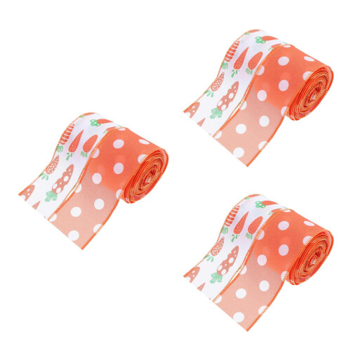 6Rouleaux Ruban De Pâques En Polyester Coloré Pour Cadeaux Élégants