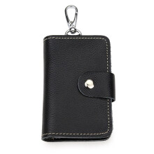 Schlüsselmäppchen aus Leder für Herren - Schlanker & Kompakter Schlüsselorganizer Black