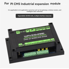 Waveshare CM5-IO-WIRELESS-BASE for Raspberry Pi CM5 Industrial Expansion Module 4G/5G/LoRa Gigabit Ethernet 4K Output Dual MIPI