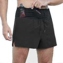 Quick Dry Running Shorts for Men with Waist Pouch - Marathon Workout 2 in 1 Fitness Shorts