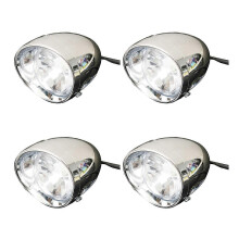 4Pcs 4?? Motorcycle Bike Chrome Bullet Headlight Spot Fog Lamp Bulb compatible with Chopper