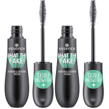 essence | What the Fake! Volumizing & Lengthening Fiber Mascara | Paraben Free | Cruelty Free (Pack of 2),  Color 01|black