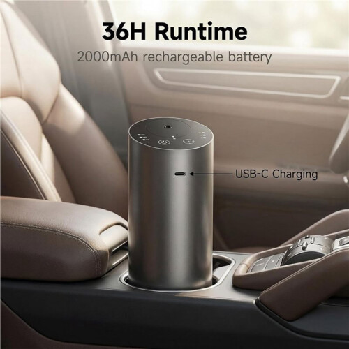 Waterless Car Diffuser, Battery Operated Essential Oil Diffuser with Timer, No Leakage Technology, Super Quiet Cordless 2