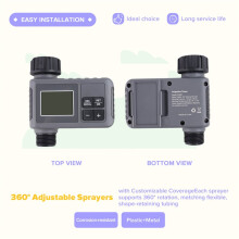 60Ft Drip Irrigation System with Water Timer, Solid Brass Connectors, 360 Adjustable Nozzles, Bendable Tubing