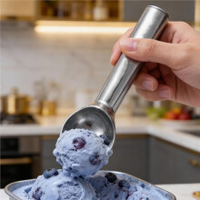 Personalisierte Eiskugelzange, Individuell Gefertigte Einteilige Metallzange für Gelato, Sorbet, Keksteig und Obst