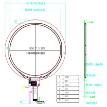 Écran LCD TFT Circulaire de 7 Pouces, 1080 X 1080 Pixels, Interface MIPI, Couleur RVB, pour Projets de DIY