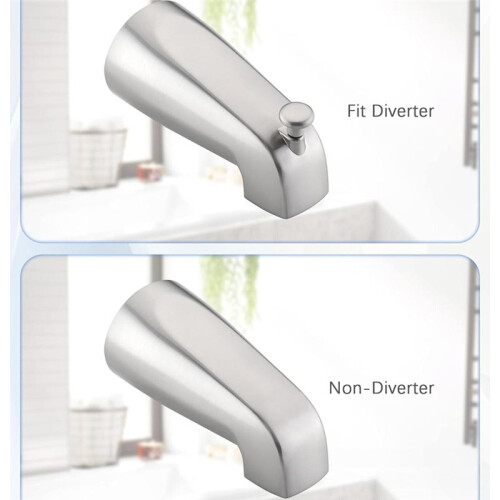 Adattatore per Beccuccio Vasca, Compatibile con Tubi IPS da 3/4" e 1/2", Compatibile con Tubi In Rame da 1/2", Kit per Modelli con e Senza Deviatore. 1