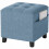 Homcom (Blue) HOMCOM Small Ottoman with Side Pocket Living Room 2