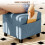 Homcom (Blue) HOMCOM Small Ottoman with Side Pocket Living Room 5