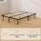 Homcom (L) HOMCOM Bed Frame, Metal Platform Bed Frame with 28 Wood Slats 3