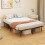 Homcom (L) HOMCOM Bed Frame, Metal Platform Bed Frame with 28 Wood Slats 7