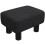 Homcom (Black) HOMCOM Chic Linen Fabric Foot Stool Ottoman Cube with Legs 2