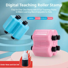 Math Practice Stamp 4 in 1 Digital Roller Stamp,Addition Subtraction Multiplication Worksheet Maker
