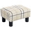 Homcom (Multicoloured) HOMCOM Chic Linen Fabric Foot Stool Ottoman Cube with Legs 2