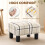 Homcom (Multicoloured) HOMCOM Chic Linen Fabric Foot Stool Ottoman Cube with Legs 4