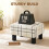 Homcom (Multicoloured) HOMCOM Chic Linen Fabric Foot Stool Ottoman Cube with Legs 5