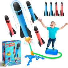 HappyGoLucky Kids Toys Age 3-12, Rockets Toys for 4-10 Year Old Boys 3-9 Year Old Boys Girls Gifts Rocket Toy Launcher Boys Age 5 6 7 Outdoor Garden