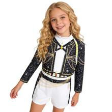 Atorcher Kids Style Stage Performer Costume Set – Long Sleeve Coat with Shirt and Pants for Halloween, Cosplay, Birthday Parties and Carnival – Si