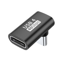 USB-C-auf-USB-C-Adapter, 40 Gbit/s,-Schwarze Rechtskurve