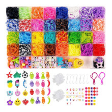 Yiduohua Loom Bands 2600 Loom Bands Kit 32 Color Looms Twist Rubber Band wi
