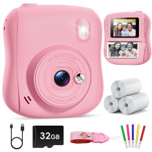 Hangrui Kids Camera Instant Print with 32GB Card for Girls & Boys Age 3-8