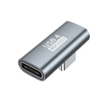 90-Grad-Typ-C-zu-USB-C-Adapter-Konverter,-Graue Seitenbiegung