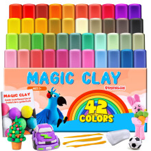 Air Dry Clay 42 Colours, Modelling Clay for Kids, DIY Molding Magic Clay for with Tools, Soft & Ultra Light, Toys Gifts for Age 3 4 5 6 7 8+ Years Ol