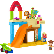 Fisher-Price Little People Toddler Toy Disney & Pixar Toy Story Andy’s Room Playset with Woody Figure & RC Vehicle for Kids Ages 18+ Months, JKB05