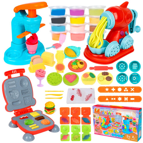 Dough Tools and Cutters, 51Pcs Dough Set with 12 Colors, Kitchen Creations