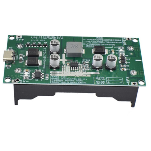 Type-C 15W 3A Snellader UPS-Voeding / 18650 Lithiumbatterijladermodule - Step- Boosterconverter 9V 1
