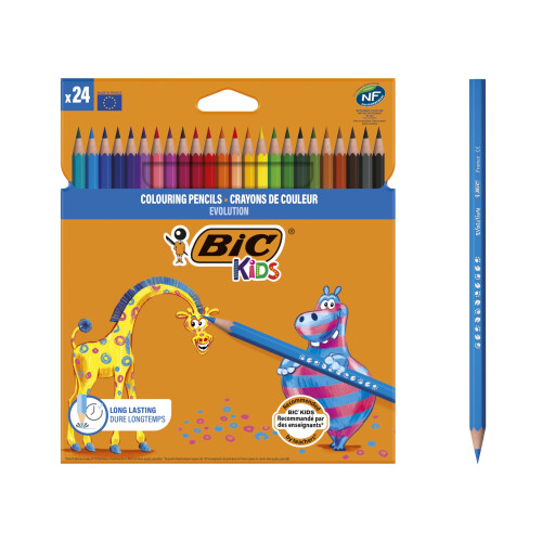 BIC BIC Kids Evolution ECOlutions Colouring Pencils 24 Pack 8297332 Multi