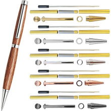 Kit de Stylos Slimline pour Tournage sur Bois, Lot de 5, avec Plusieurs Finitions, Kit de Stylos Rotatifs de 7 mm