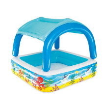 Bestway Inflatable Paddling Pool, Kids, Toddler Outdoor Garden Paddling Pool with Shade, Canopy Baby Pool, Ages 2+