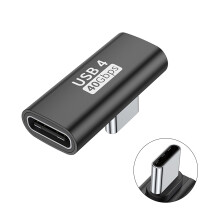 90-Grad-USB-C-auf-USB-C-Adapter, 40-Schwarze Seitenbiegung